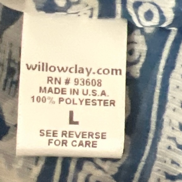 Willow & Clay Blue Cream Asymmetrical Blouse - Picture 4 of 5